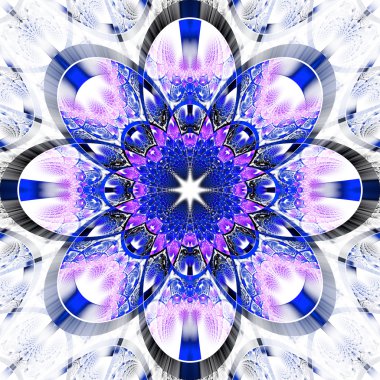 parlak şeritler ile simetrik fraktal desen. koleksiyon - rhi