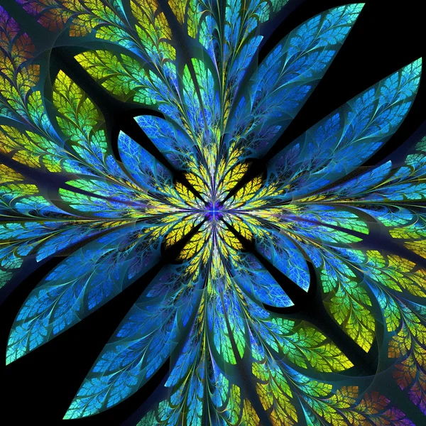Patrón diagonal simétrico de las hojas en azul. Colección  - — Foto de Stock