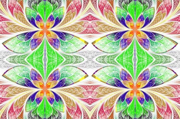 Multicolored symmetrical pattern in stained-glass window style. — Stock Photo, Image