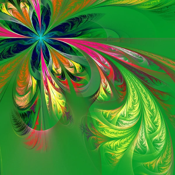 Diagonal asymmetriska multicolor fraktal tracery. Kollektion - f — Stockfoto