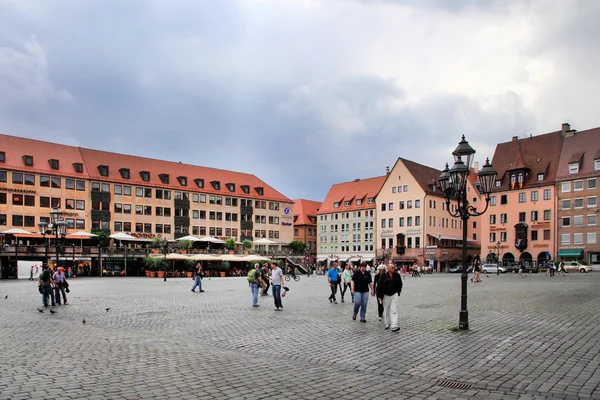 NURNBERG, GERMANY - JULY 13 2014: Hauptmarkt, the central square — Stock Photo, Image