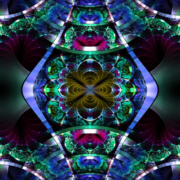 Padrão fractal simétrico com tiras brilhantes. Colecção - rhi — Fotografia de Stock