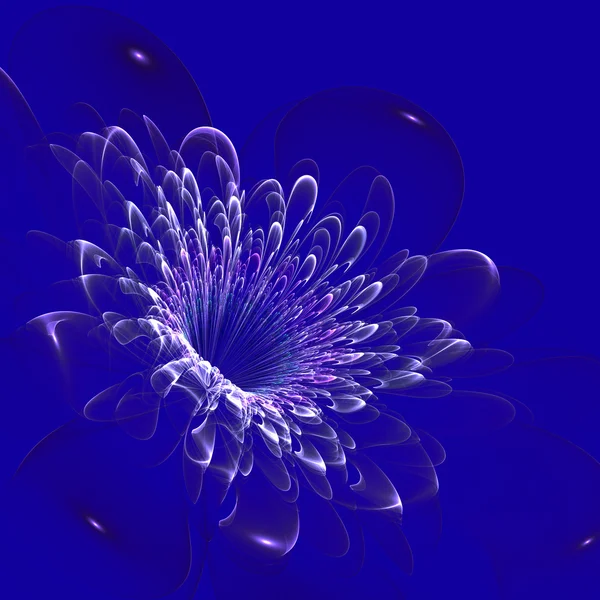 Schöne blaue Blume auf weißem Hintergrund. Computer generiert gr — Stockfoto