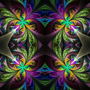 Simetrik çok renkli fraktal oyma. Koleksiyon - ayaz patt