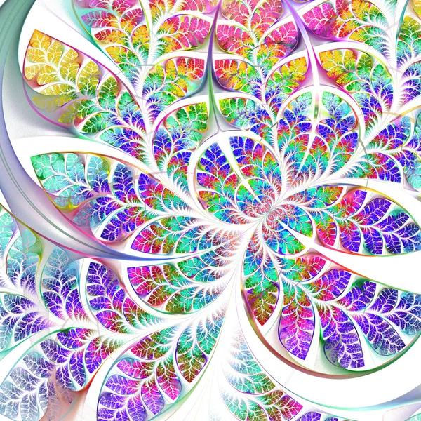 Wielobarwny fraktal fantastyczny wzór. Kolekcja - drzewa liści — Zdjęcie stockowe