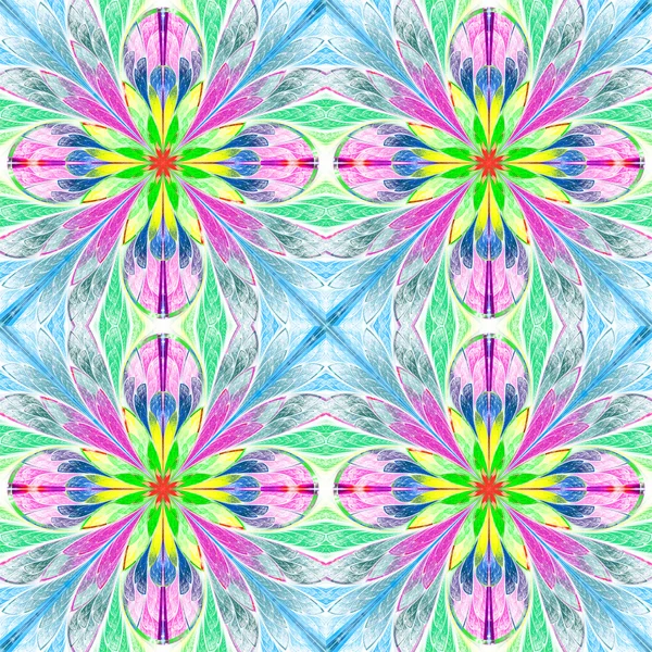 Multicolored symmetrical pattern in stained-glass window style. — Stock Photo, Image