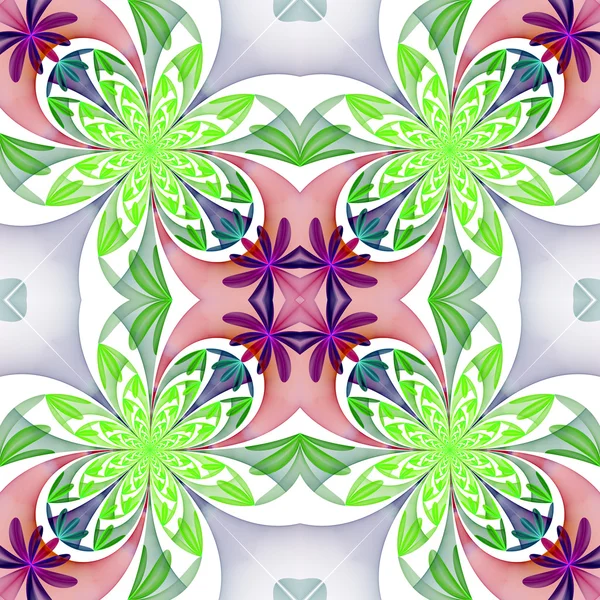 Fabulous symmetrical pattern of the petals. Green and purple pal — Stock Photo, Image