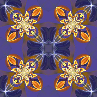 Fraktal de çiçek yaprakları güzel simetrik desen