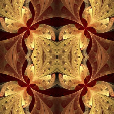 Simetrik desen vitray pencere stili. Brown ve bei