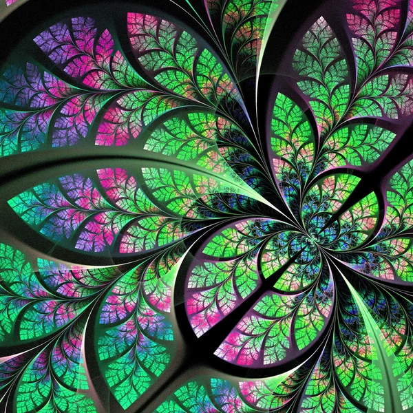 Fabulous fractal pattern in blue, green and pink. Collection - t — Stock Photo, Image