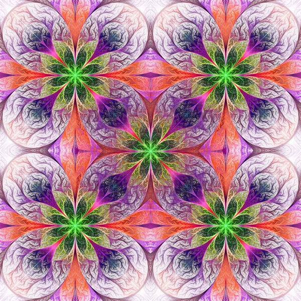 Pattern from fractal flowes in pink, green and darkblue. Compute — Stock Photo, Image