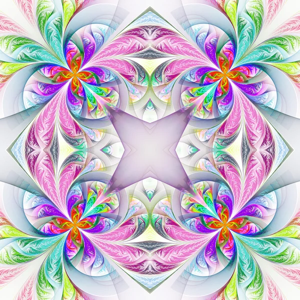 Symmetrische veelkleurige fractal maaswerk. Collectie - frosty patt — Stockfoto
