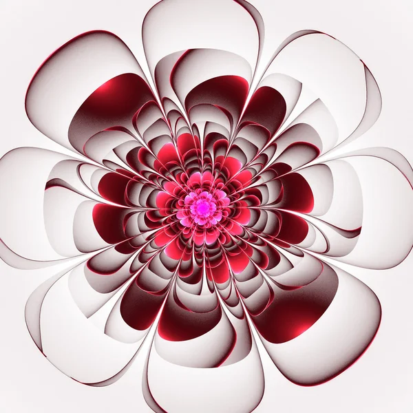 Beyaz arka plan üzerinde güzel kırmızı çiçek. Oluşturulan bilgisayar oyunu — Stok fotoğraf