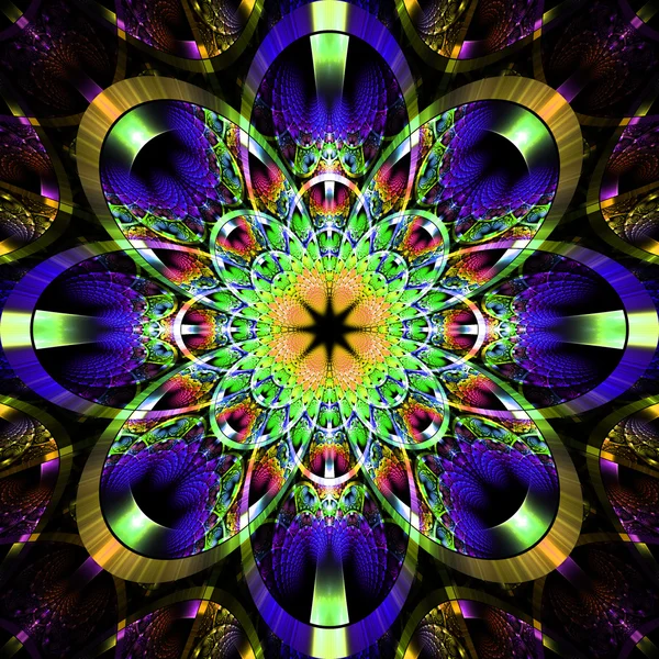 Patrón fractal simétrico con tiras brillantes. Colección - rhi — Foto de Stock