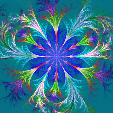 Güzel renkli fraktal çiçek. Koleksiyon - soğuk esen