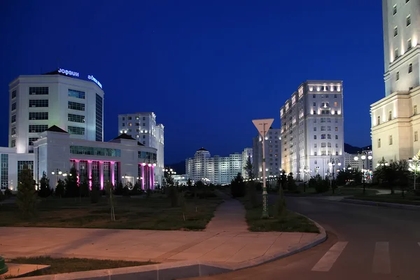 Ashgabad, Turkmenistan - October, 10 2014: Night view of the new — Stock Photo, Image