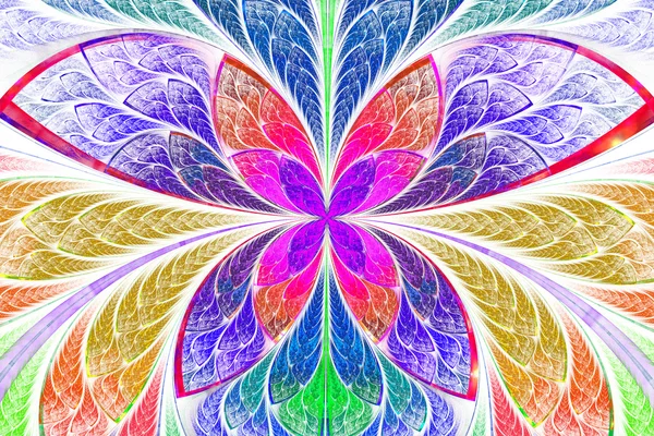 Çok renkli simetrik fraktal desen olarak çiçek ya da kelebek — Stok fotoğraf