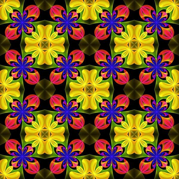 Hermoso patrón simétrico de los pétalos de flores en fractal de —  Fotos de Stock