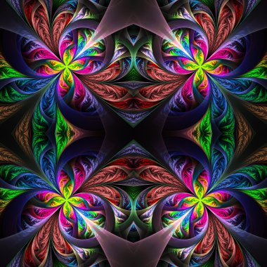 Simetrik çok renkli fraktal oyma. Koleksiyon - ayaz patt