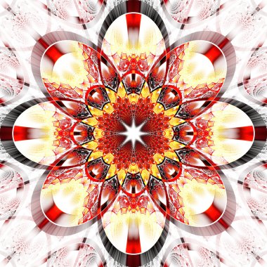 parlak şeritler ile simetrik fraktal desen. koleksiyon - rhi