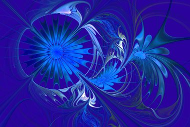 çiçek background. mavi bir palettir. fraktal tasarım. bilgisayar cins