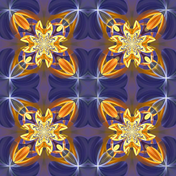 Piękny wzór symetryczne płatki kwiatów w de fraktal — Zdjęcie stockowe
