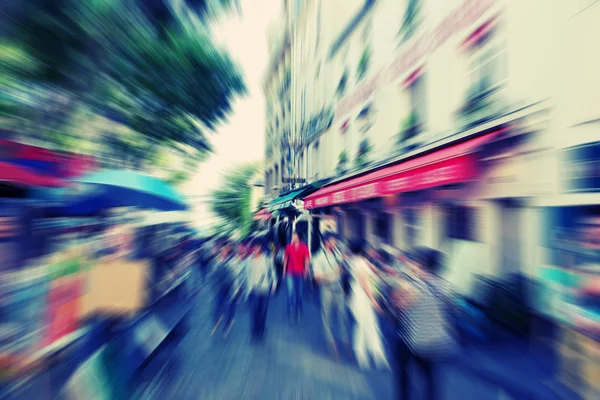 Abstracte achtergrond. Boulevard Montmartreon in Parijs - radiaal — Stockfoto