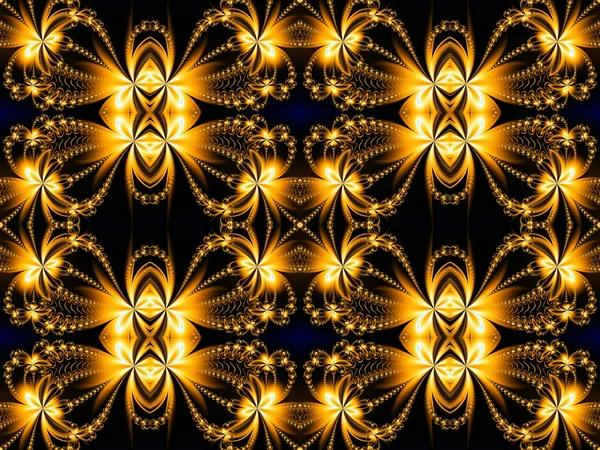 Oheň květinový vzor fractal design. Brown a oheň. Počítač — Stock fotografie