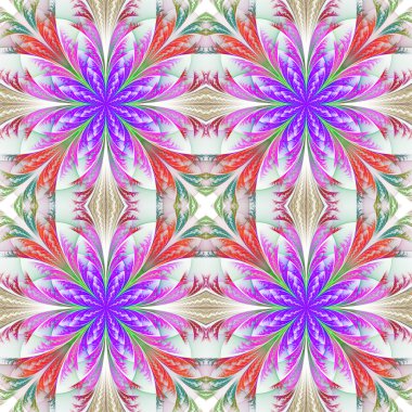 Fraktal çiçekler güzel desen. Mavi ve mor palet.