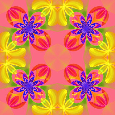 Fraktal de çiçek yaprakları güzel simetrik desen