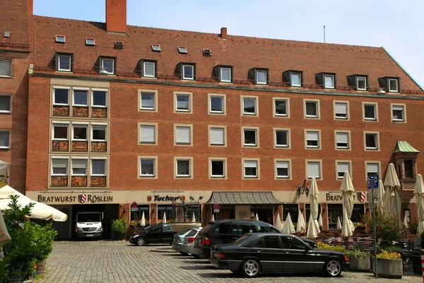 NUREMBERG - JULHO 13, 2014: Vista da rua na parte central de Nu — Fotografia de Stock