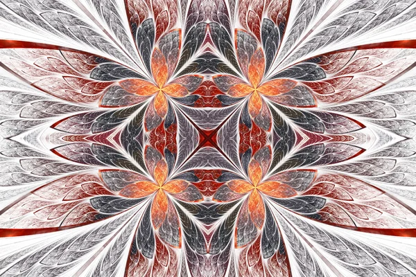 Symetryczne kwiatki w stylu Witraż na ligh — Zdjęcie stockowe