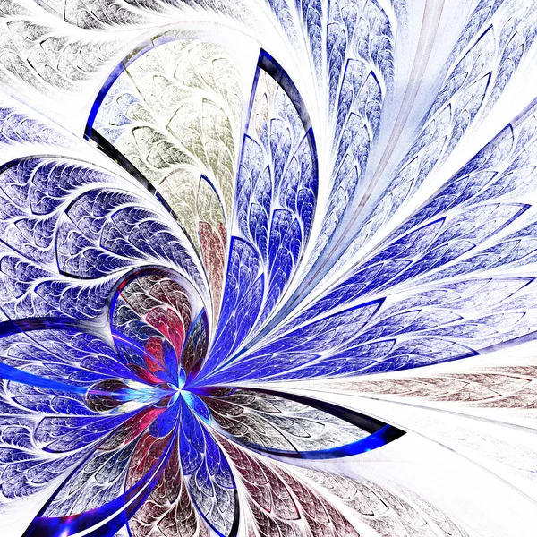 Güzel çiçek desen vitray pencere stili. Mavi dostum