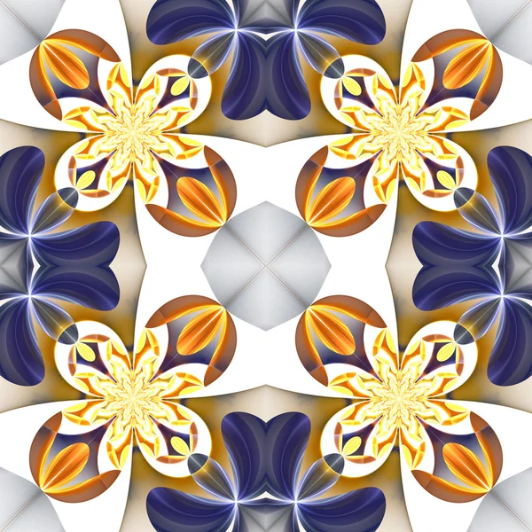 Beautiful symmetrical pattern of the flower petals in fractal de — Stock Photo, Image