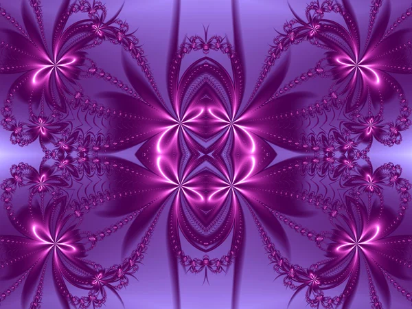 Flower pattern in fractal design. Violet and purple palette. Com — Stock Photo, Image