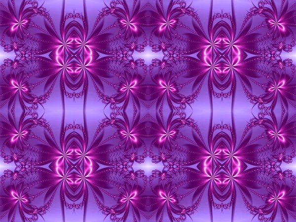 フラクタル デザインの花柄。紫と紫のパレット。Com — ストック写真