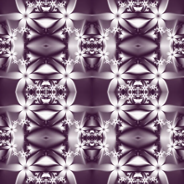 Bloemenpatroon in fractal ontwerp. Violet en witte palet. Comp — Stockfoto