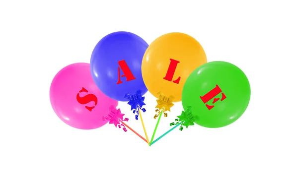 Grupo colorido de balões isolados em branco, conceito de venda m — Fotografia de Stock