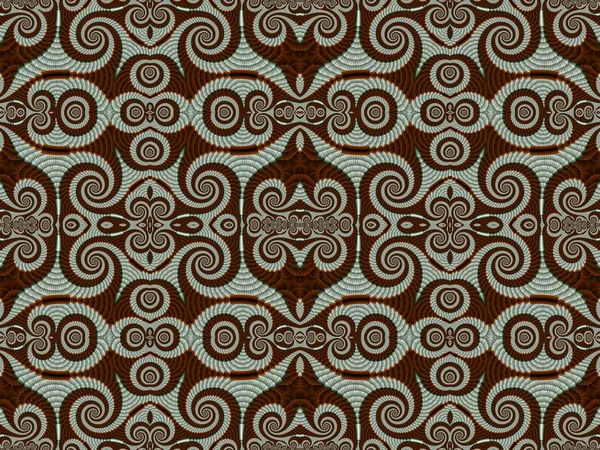 Modèle symétrique de la spirale fractale. Palette grise et marron . — Photo