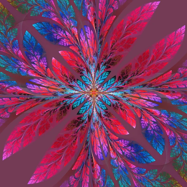 Skośna symetryczne liści w kolorze różowym i niebieskim. Col — Zdjęcie stockowe