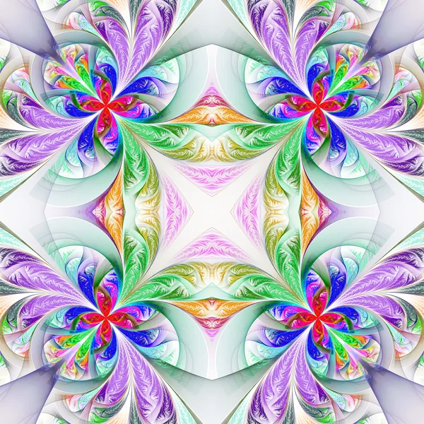 Tracé fractal multicolore symétrique. Collection - patte givrée — Photo