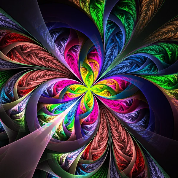 Diagonal symmetric multicolor fractal tracery. Collection - fros — Stock Photo, Image