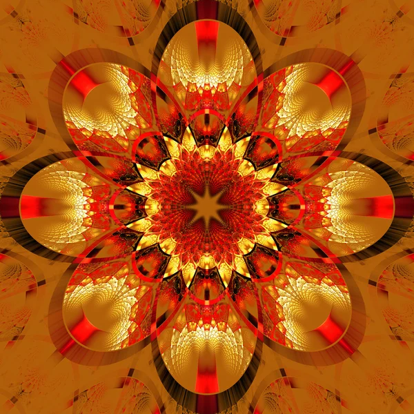 Symmetrische fractale patroon met glanzende strips. collectie - rhi — Stockfoto