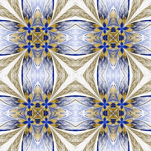 Patrón de flor simétrico en estilo vidriera en ligh — Foto de Stock