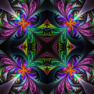 Simetrik çok renkli fraktal oyma. Koleksiyon - ayaz patt