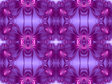 Fraktal tasarım çiçek deseni. Menekşe ve mor palet. Com