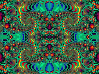 Spiral desenli güzel arka plan. Kırmızı ve yeşil palet.