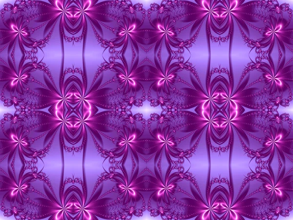 Patrón de flores en diseño fractal. Paleta violeta y púrpura. Com —  Fotos de Stock