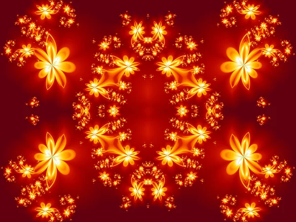 Patrón de fuego de flores en diseño fractal. Obra de arte para desi creativo — Foto de Stock