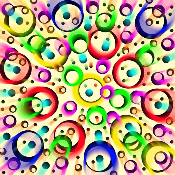 Círculos y anillos de colores, fondo abstracto. Obra de arte para cre —  Fotos de Stock
